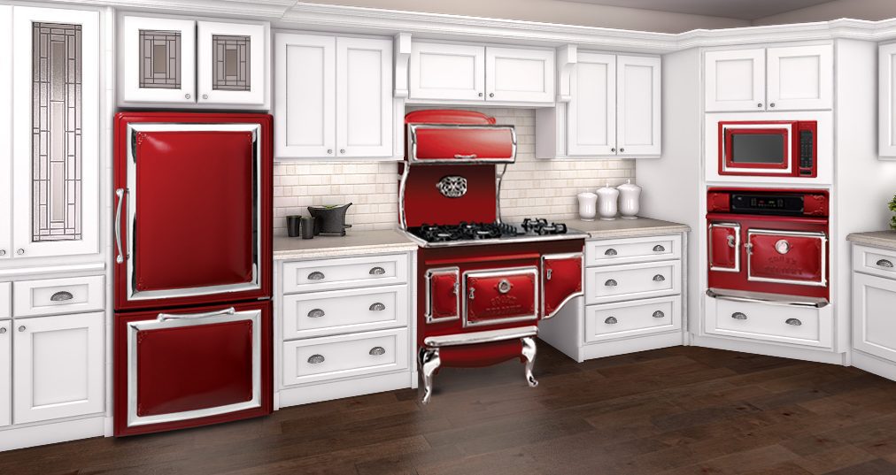 Elmira stove works antique cayenne red kitchen